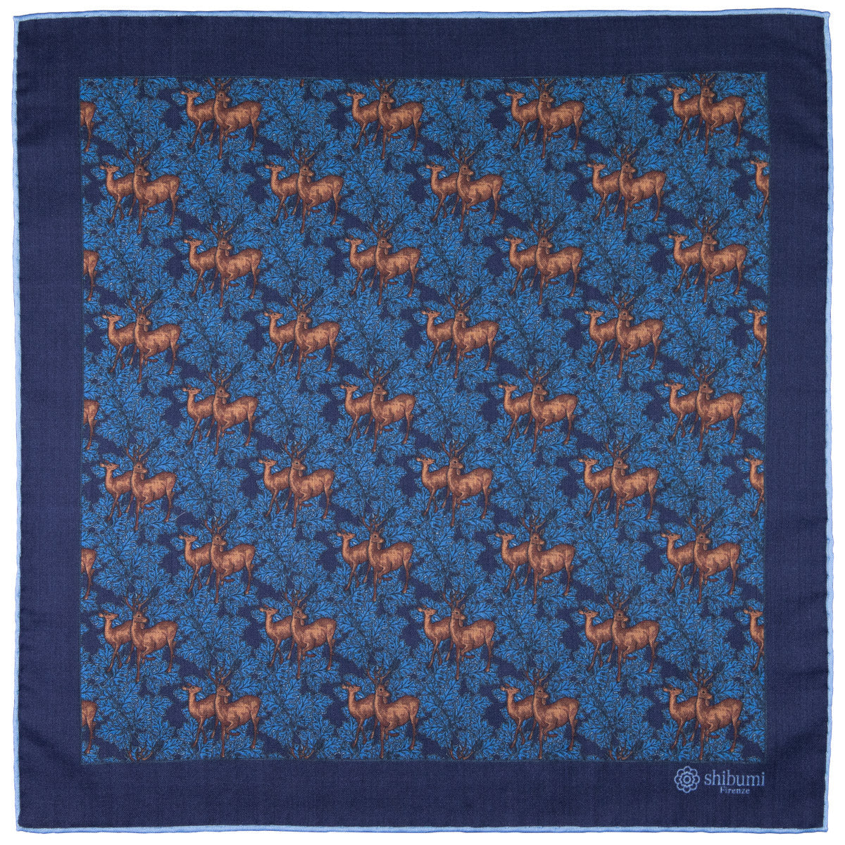Animal Motif Wool Silk Pocket Square 40x40cm