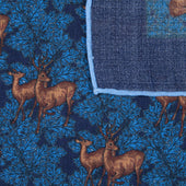 Animal Motif Wool Silk Pocket Square 40x40cm