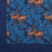 Animal Motif Wool Silk Pocket Square 40x40cm