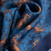 Animal Motif Wool Silk Pocket Square 40x40cm