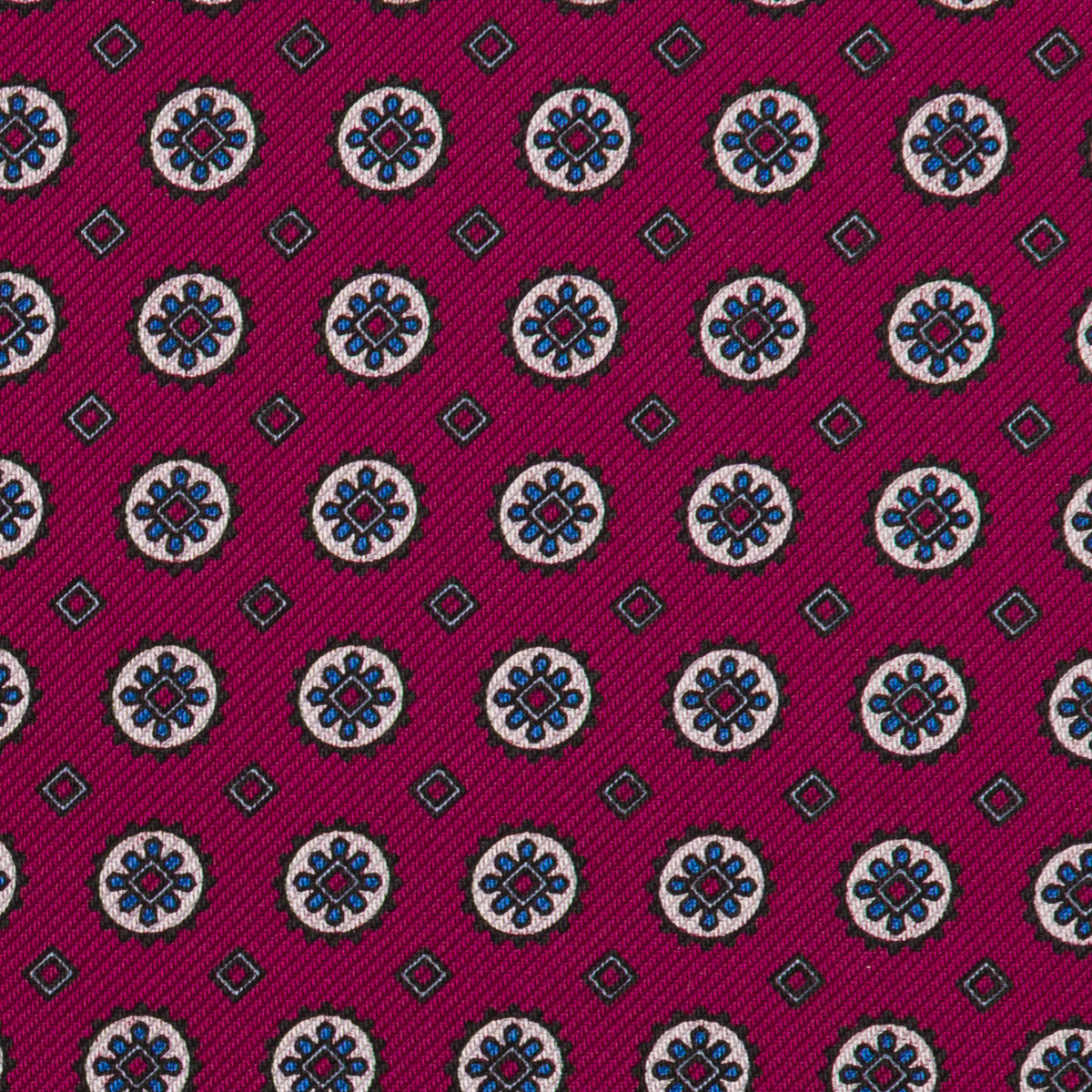 Floral Printed Silk Bespoke Tie Magenta