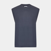 Grey Fine Merino V Neck Vest