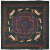 Animal Motif Wool / Silk Pocket Square - Forest - 33x33cm