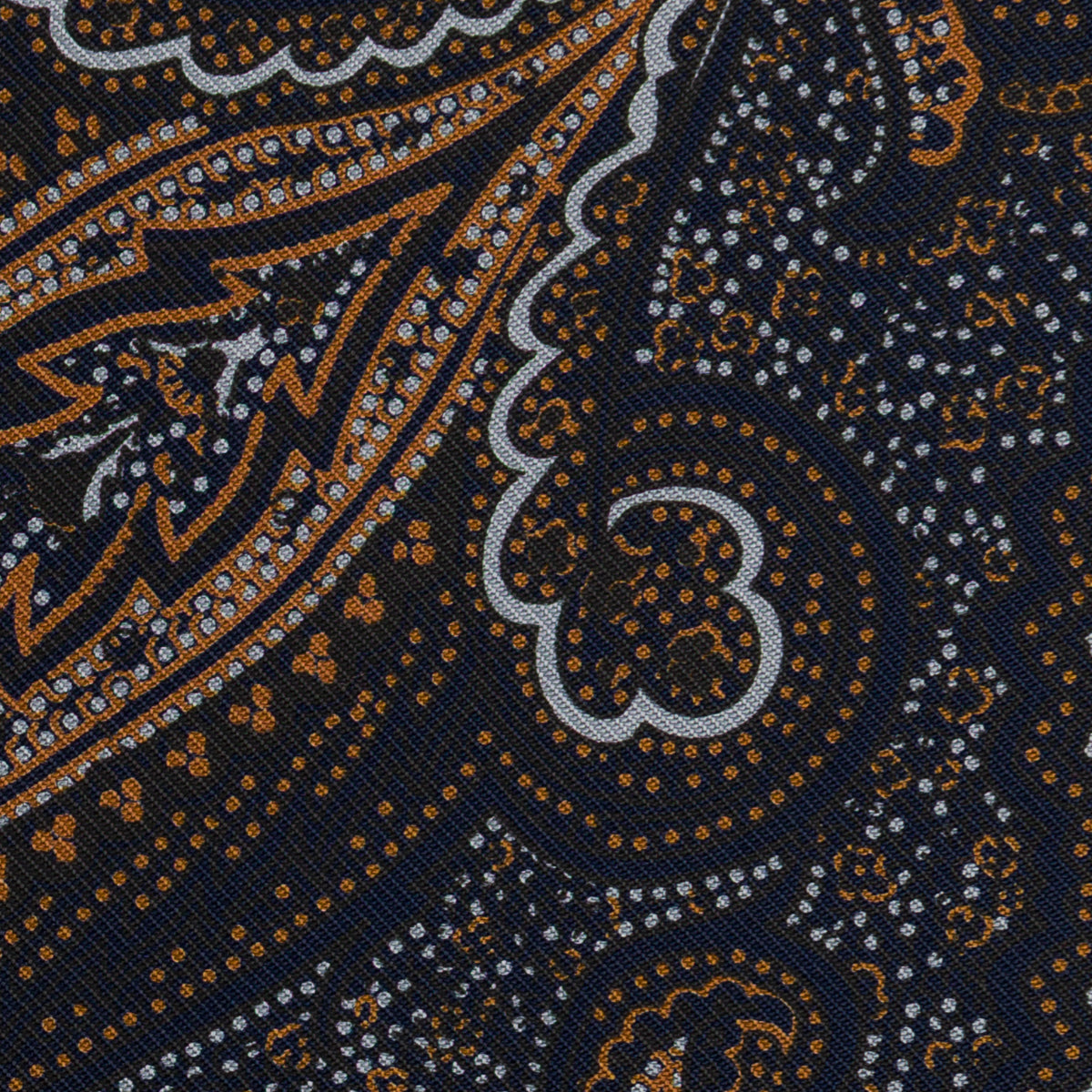 Floral Printed Silk Bespoke Tie Midnight