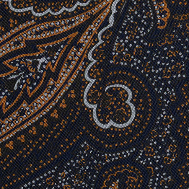 Floral Printed Silk Bespoke Tie - Midnight