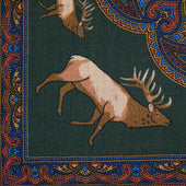 Animal Motif Wool Silk Pocket Square 33x33cm