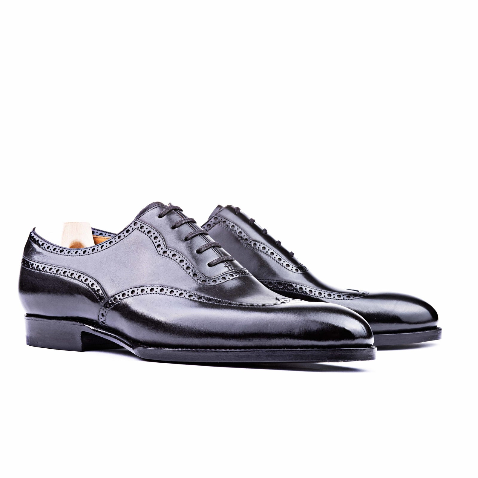 Long Wing Full Brogue Oxford With Plain Tip