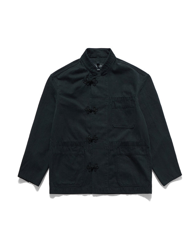 LOTUS COVERALL CHORE JACKET / BLACK HERRINGBONE