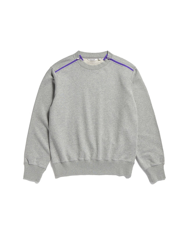 ARMY DOUBLE ZIP SWEATSHIRT / MELANGE GREY