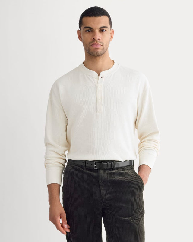 Thermal Henley in Cozy Waffle | Bone