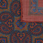 Animal Motif Wool Silk Pocket Square 33x33cm