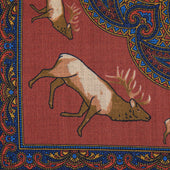 Animal Motif Wool Silk Pocket Square 33x33cm