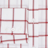 Dark Red Grid Check Mayfair Shirt