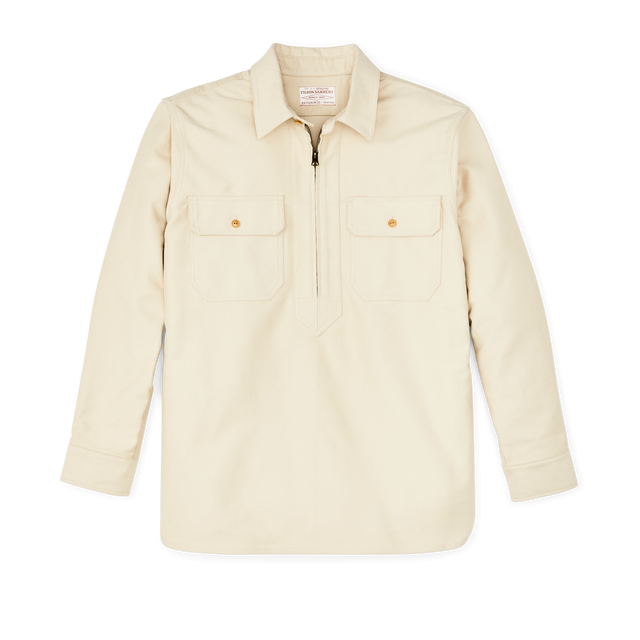 Moleskin Quarter Zip Shirt - Khaki