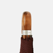 Telescopic Umbrella With Brown Maple Crook Handle