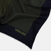 And Yellow Stripe Silk Pocket Square
