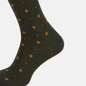 Green Patterned Mid Length Socks