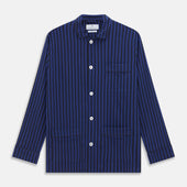 And Navy Candy Stripe Silk Hyde Pyjamas Set