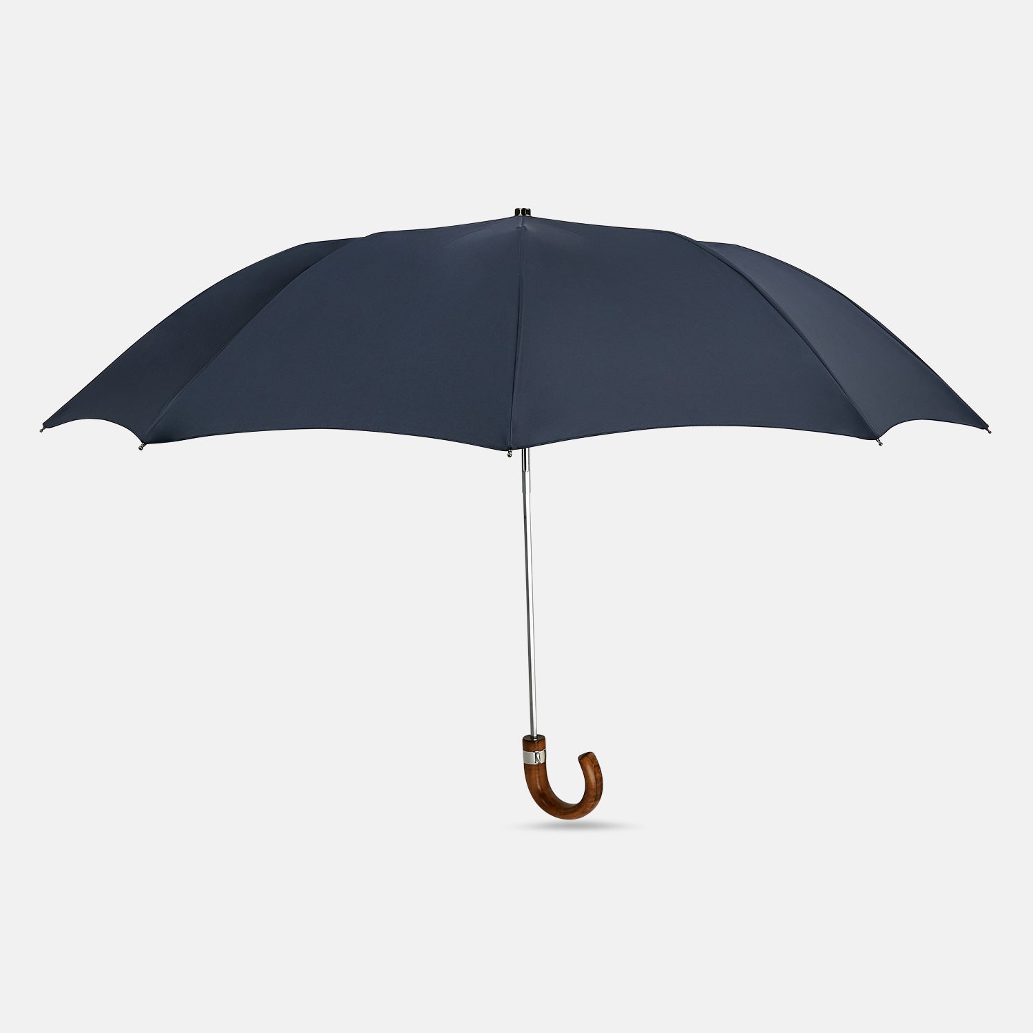 Telescopic Umbrella With Brown Maple Crook Handle