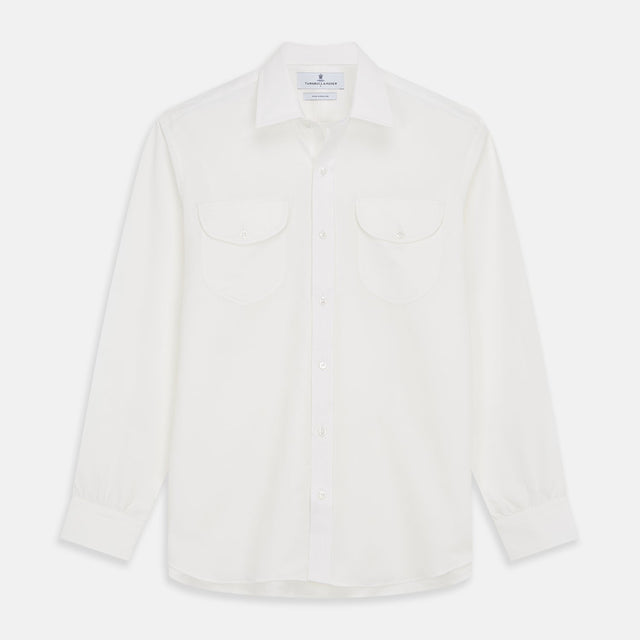 White Cotton Weekend Fit Langston Shirt