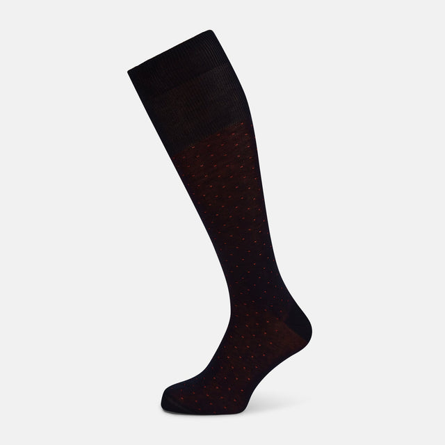 Navy/Red Polka Dot Long Socks