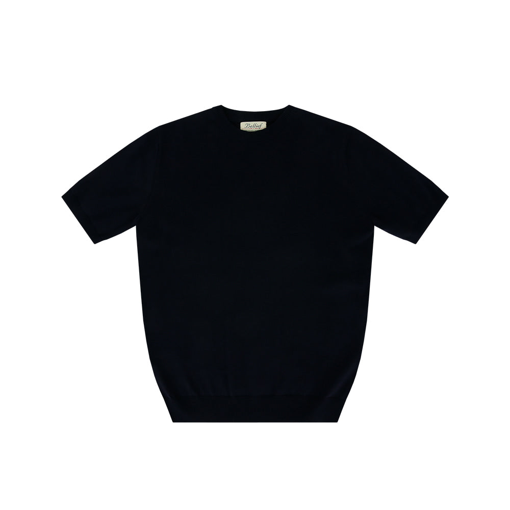 Essential cotton round neck kint (Navy)
