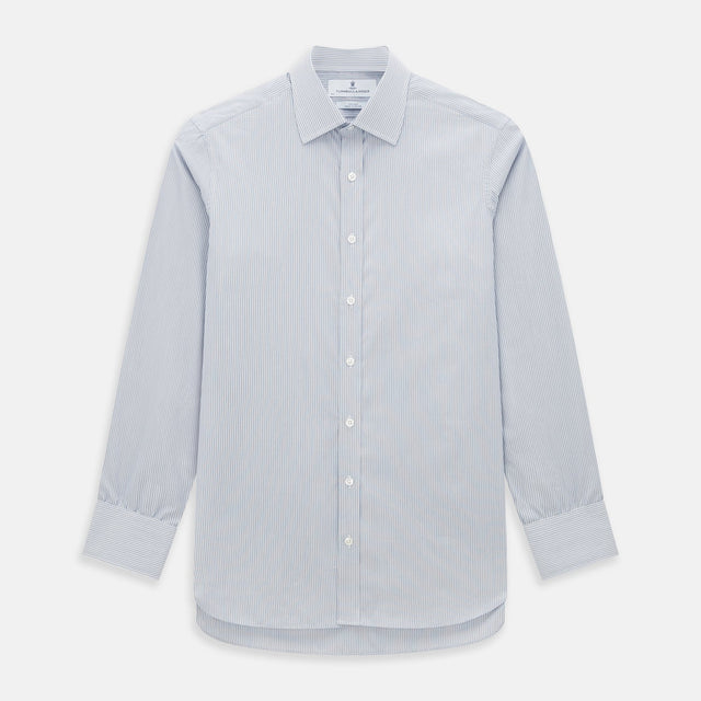 Blue and Brown Ticking Stripe Mayfair Shirt