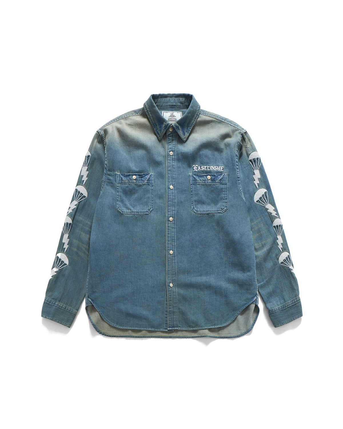 EMBROIDERED CHAMBRAY WORK SHIRTS / CHAMBRAY BLUE