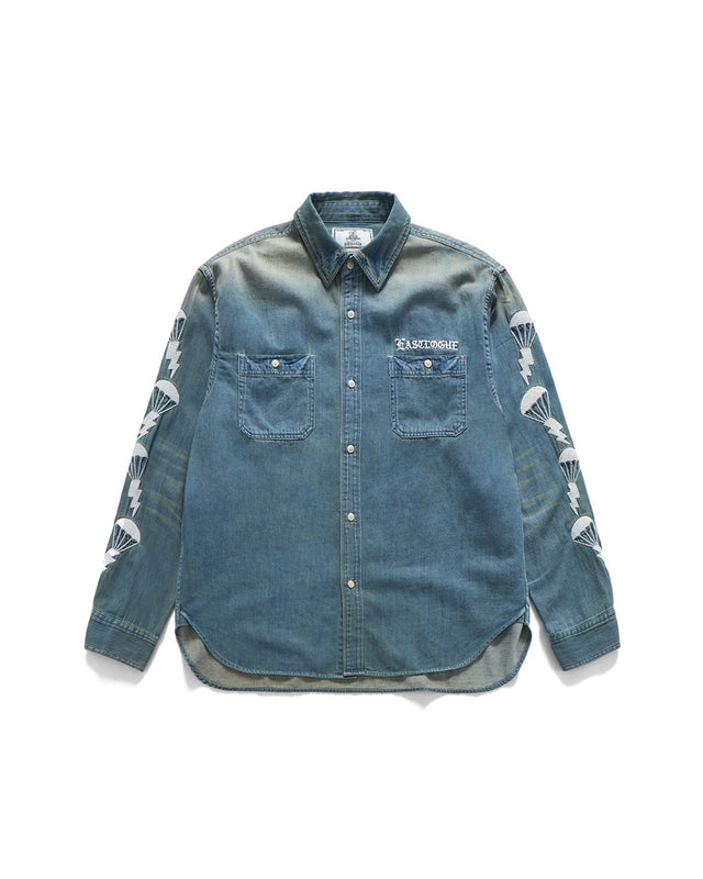 EMBROIDERED CHAMBRAY WORK SHIRTS / CHAMBRAY BLUE
