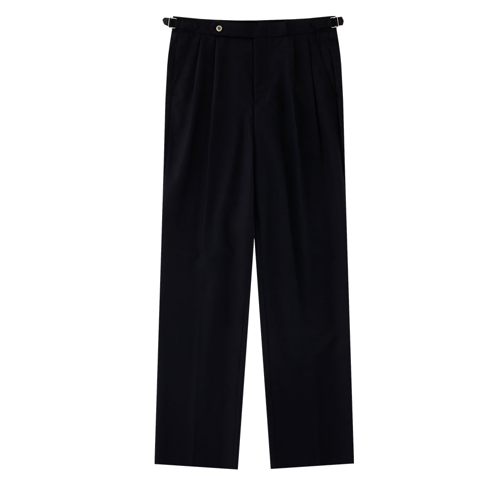 Tropical Wool Soft Adjust 2pleats Relaxed Trousers