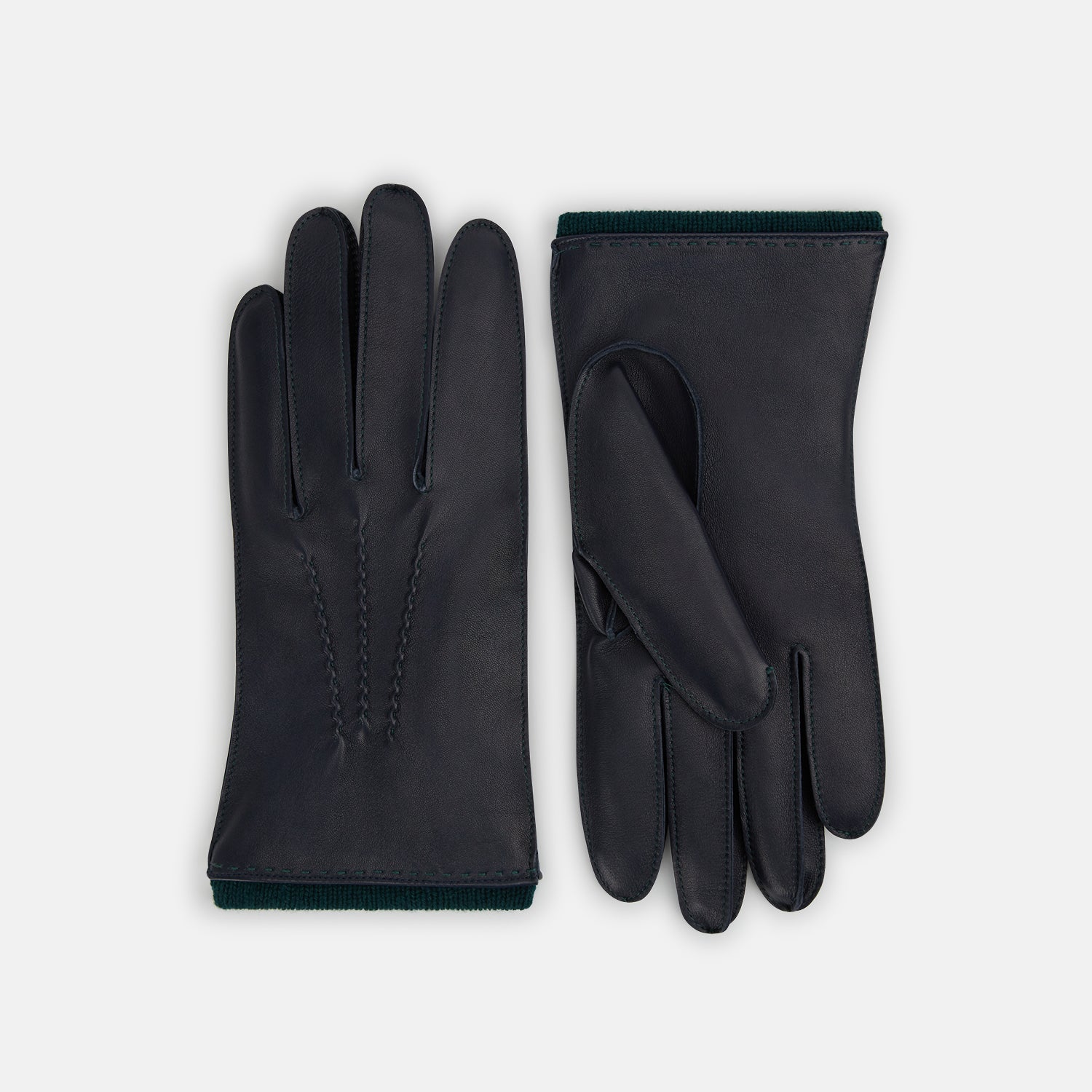 Forest Green Cashmere Lined Hairsheep Leather Gloves