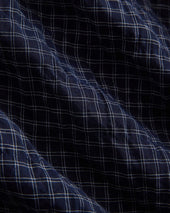 Textured Voile Button-Up Shirt | Navy Plaid