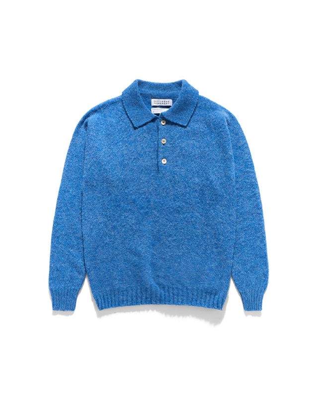 SHAGGY DOG POLO NECK SWEATER / ROYAL BLUE