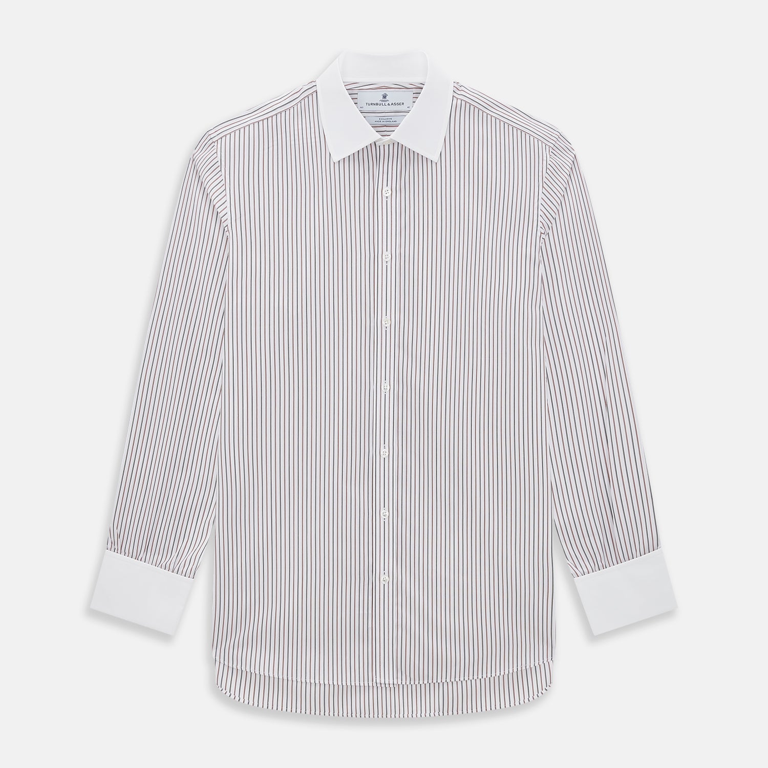 Red Double Stripe Shirt with Contrast T&A Collar and Cuffs
