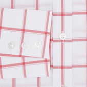 Coral Grid Check Mayfair Shirt
