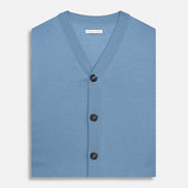Pale Merino V Neck Sleeveless Cardigan