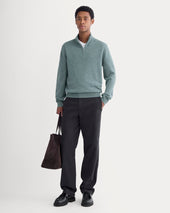 Cashmere Quarter Zip Sweater | Denim Blue