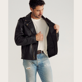 Men's Leather Biker Jacket