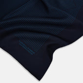 And Blue Stripe Silk Pocket Square