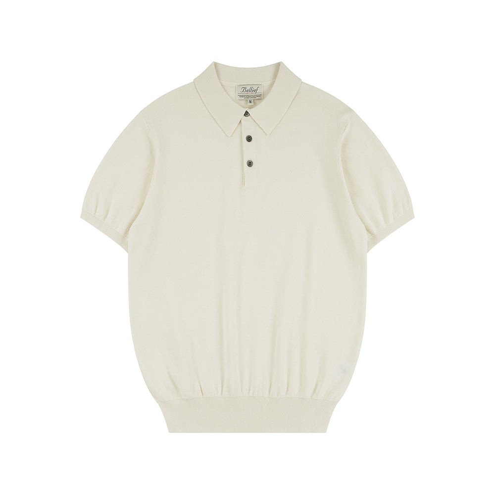 Essential Hard Twist Cotton Short Sleeve Polo Knit