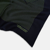 And Melon Green Stripe Silk Pocket Square