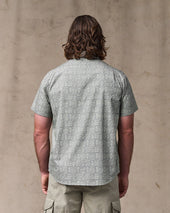 Washed Short Sleeve Feather Cloth Shirt - Khaki Print