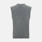 Ash Grey V Neck Sleeveless Cardigan