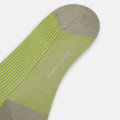 Lime Grey Thin Striped Long Socks