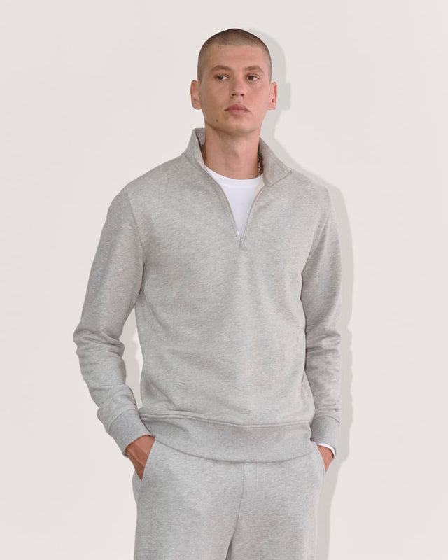 The Off-Duty Terry Quarter-Zip | Heathered Grey