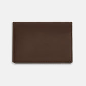Dark Brown Leather Bi Fold Card Holder