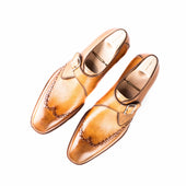 Single Buckle Monk With Straped Short Wing Tip