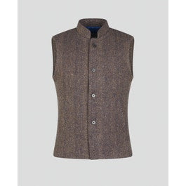 Cavan Donegal Tweed Gilet - Brown Herringbone | Magee 1866