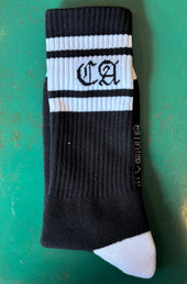 La Ca And White Striped Bamboo Tube Socks