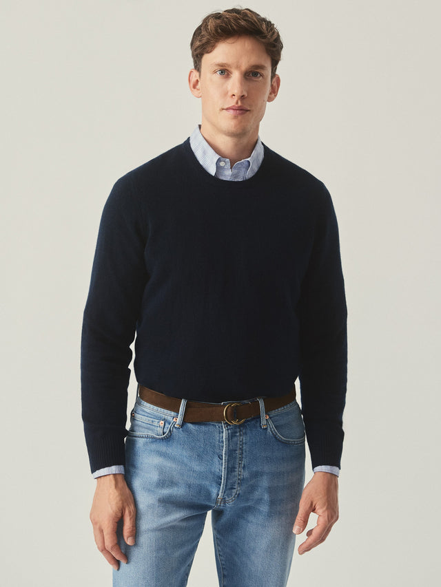 Dk_Navy Solid Caldwell Cashmere Sweater | Men's Sweaters | J.McLaughlin